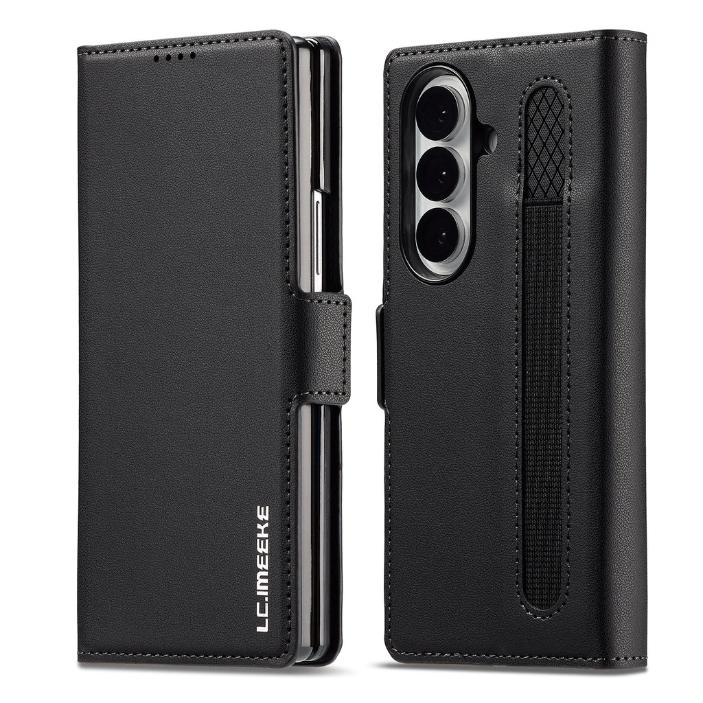 Luxury Leather Phone Case For Samsung Galaxy Z Fold 7 6 5 4 3 cover  holder fashion card funda cases