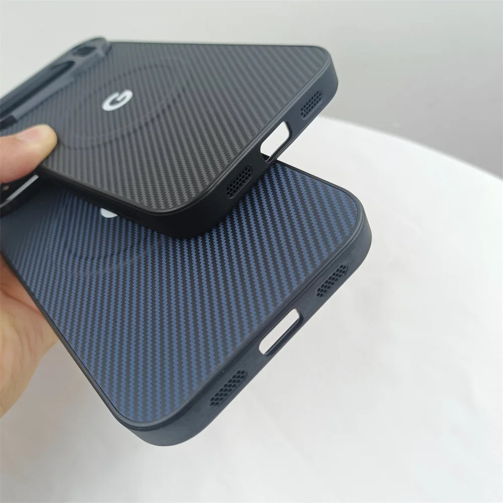 Luxury Magnetic Carbon Fiber Phone Case For Google Pixel 10 10A 10ProXL 10Pro Wireless Charge Matte Protector Bumper Cover Funda