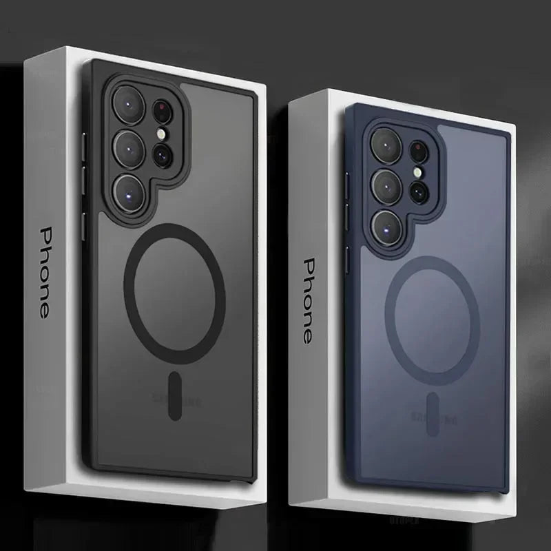 New Matte Clear Magnetic Case For Samsung Galaxy S26 S25 S24 S23 S22 Ultra Plus S25FE S25 Edge Lens Protect For Magsafe Cover