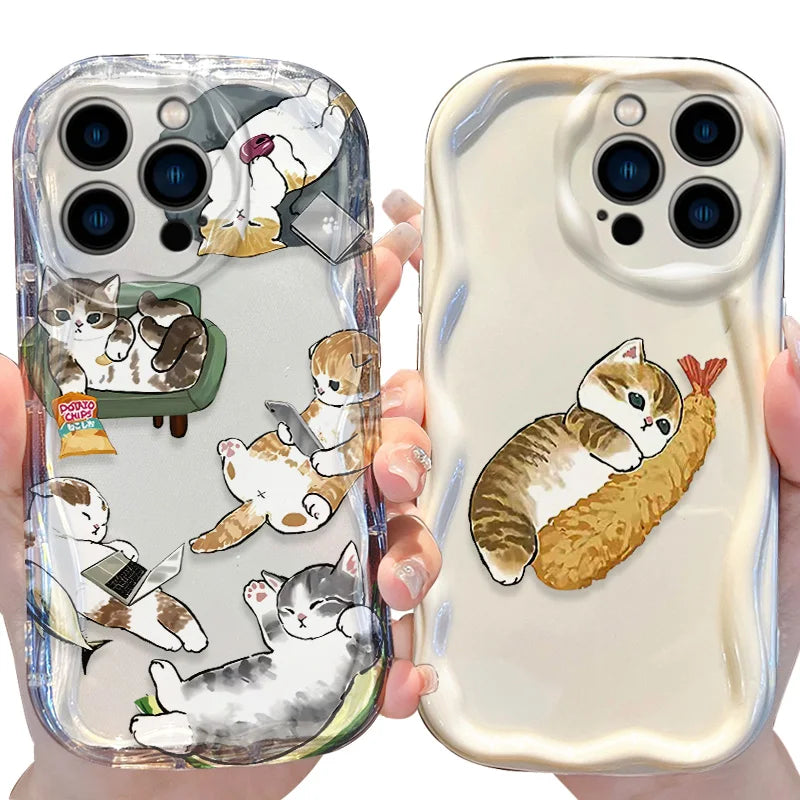 Mofusand Case for iPhone 16 15 14 Pro Max 13 12 Mini 11 XS X XR 8 7 Plus SE 2022 2020 Soft Silicone Shockproof Back Cover Funda