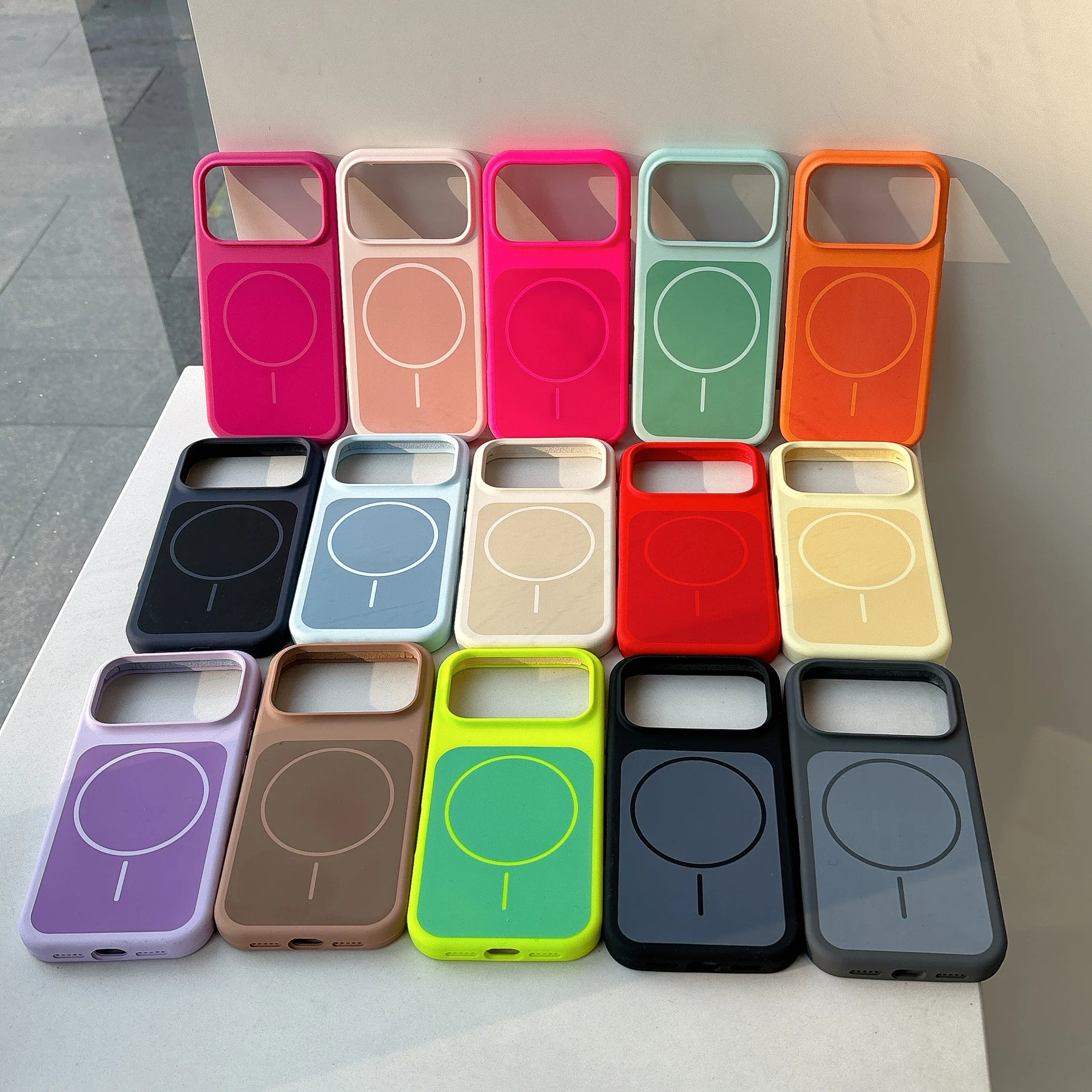 Original Silicon Dual Color For Magsafe Case For iPhone 17 Air 16 15 14 13 Pro Max Plus Magnet Matte Anti-fall Shockproof Cover