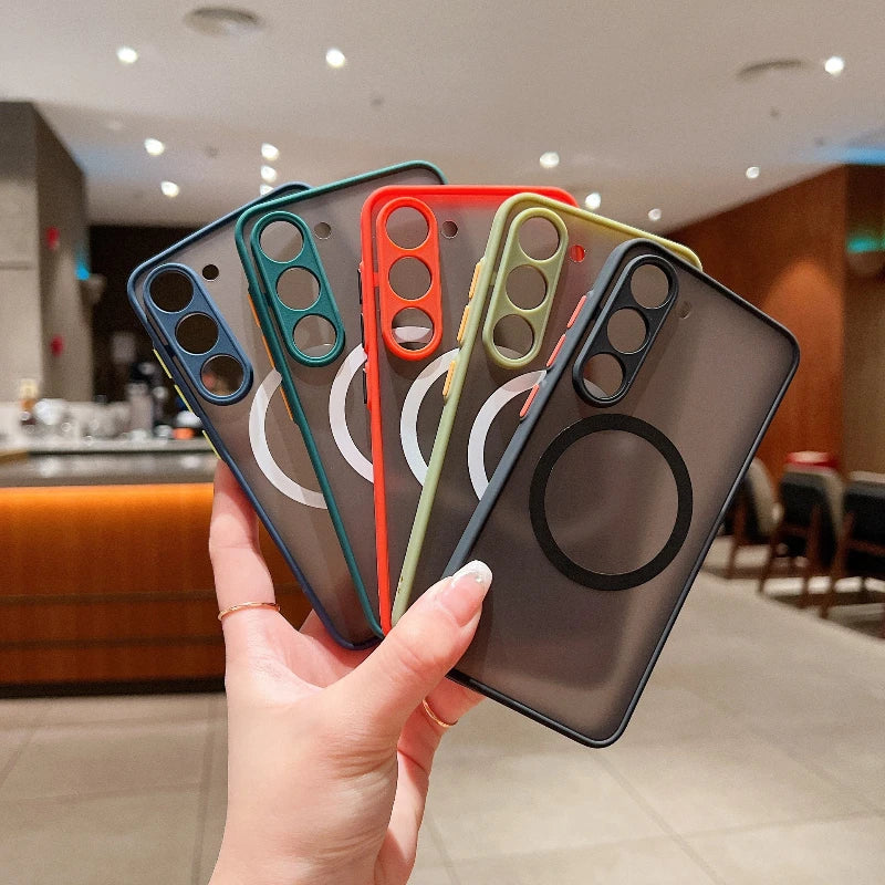 For Magsafe Case For Samsung Galaxy S26 S25 S24 S23 S22 S21 Plus Ultra FE Edge Note 20 9 8 Magnetic Matte Protective Phone Cover