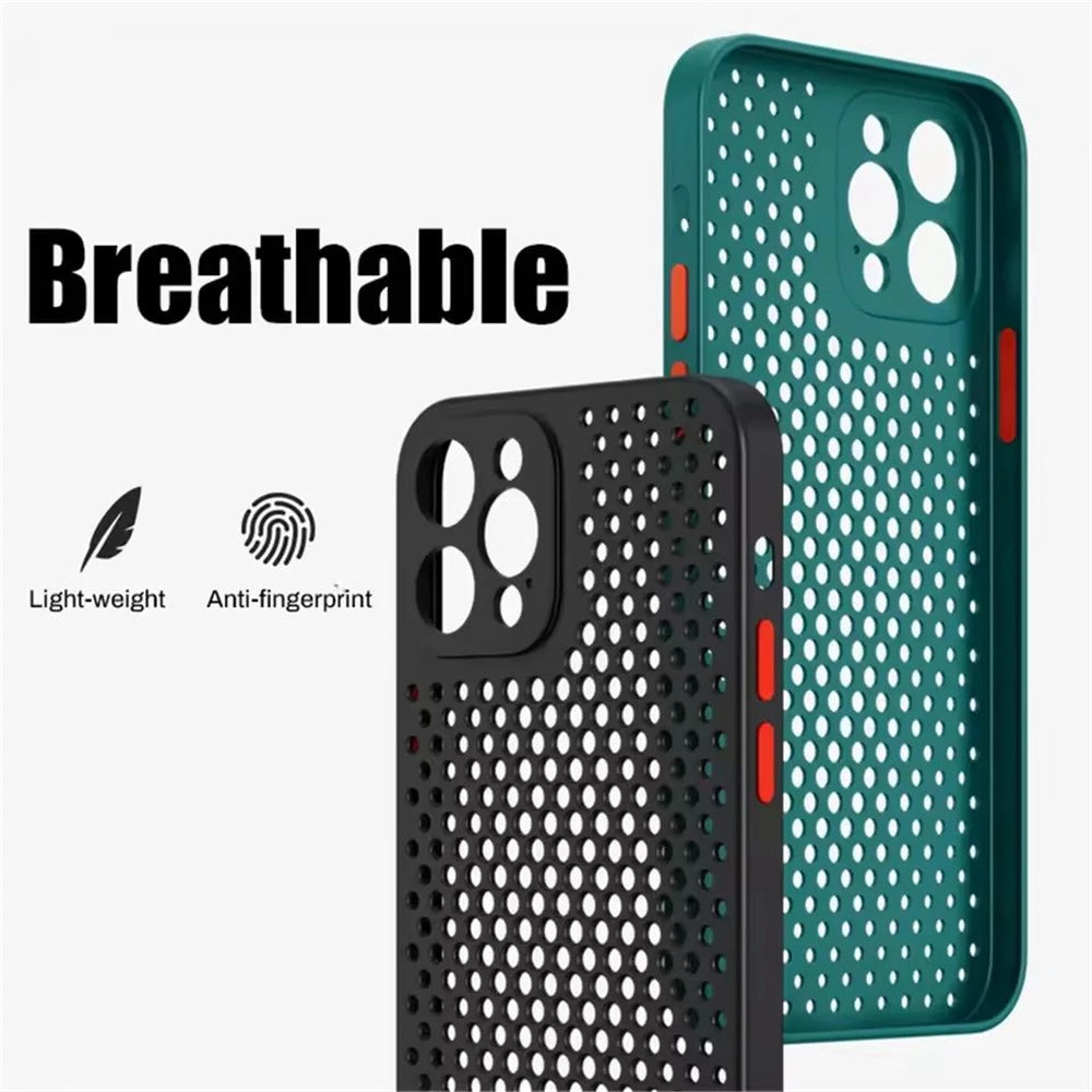 Cooling Breathable Soft Silicone Case For iPhone 17 Air 16 16E 15 14 Plus 13 12 Mini 11 Pro Max XS Max X XR Bumper Back Cover