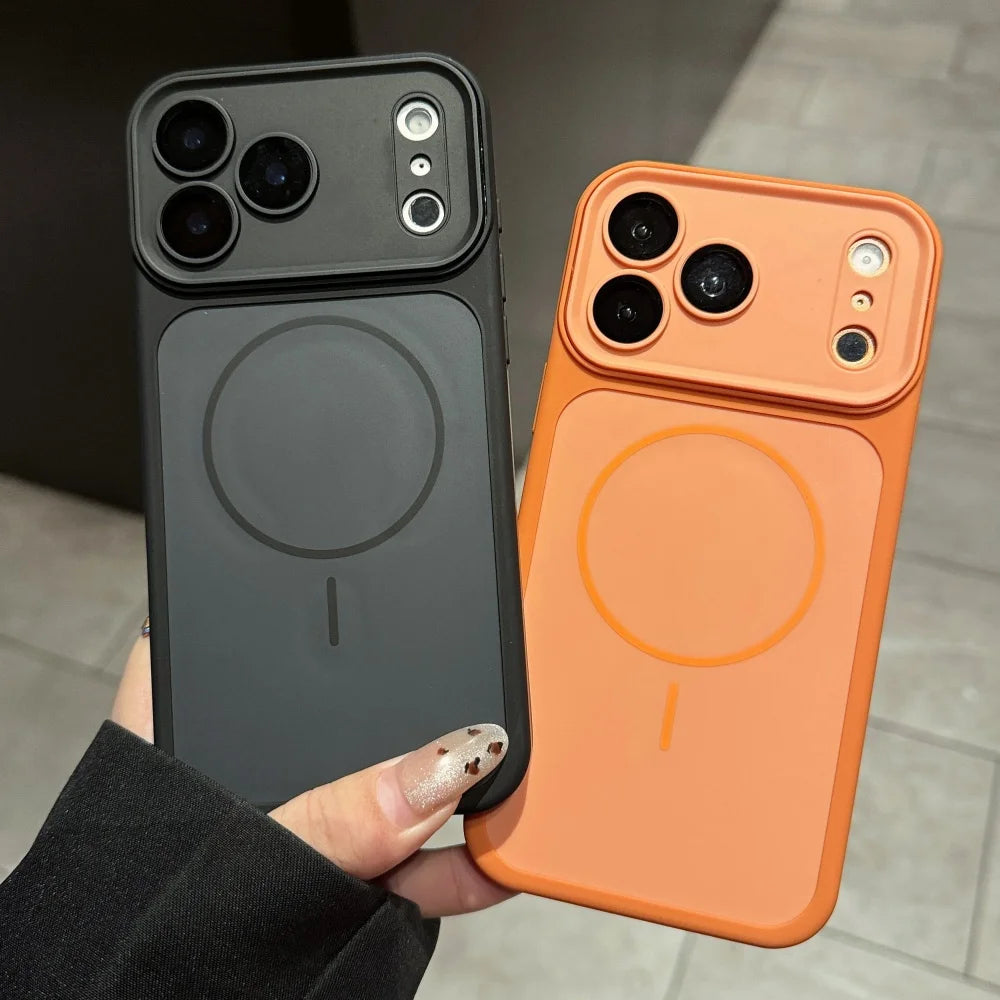 Lens Protection Liquid Silicone Intelligent Touch Button Case For iPhone 17 Pro Max 16 13 14 15 Plus For Magsafe Magnetic Cover
