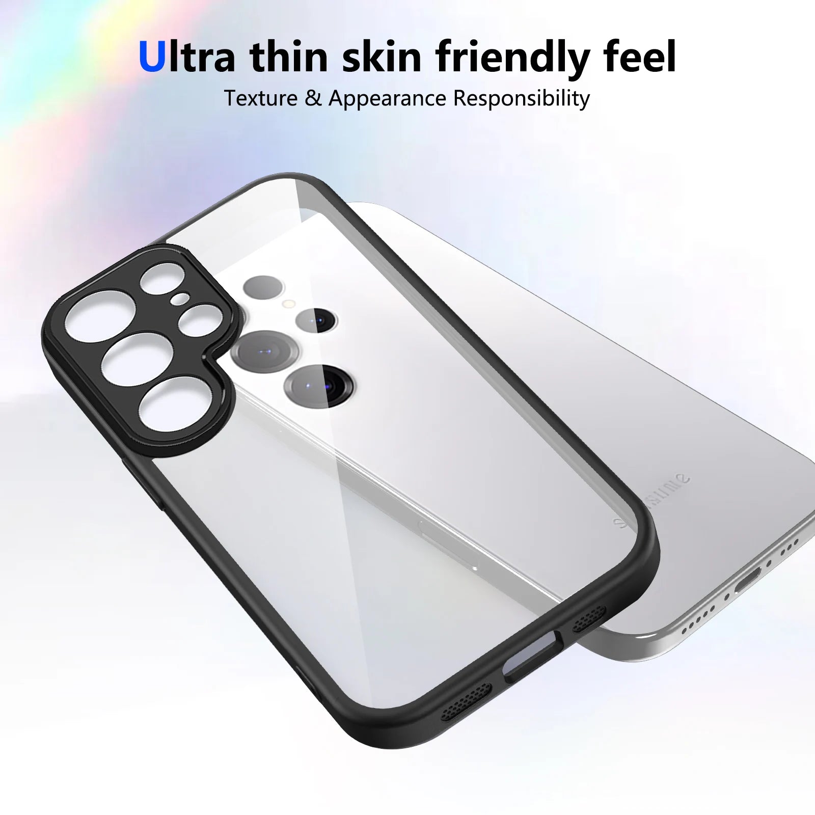 Phone Case For Samsung Galaxy S25 Ultra S24 Plus Airbag Shockproof Shell TPU+Transparent For Samsung S25Edge S24FE S23FE Case