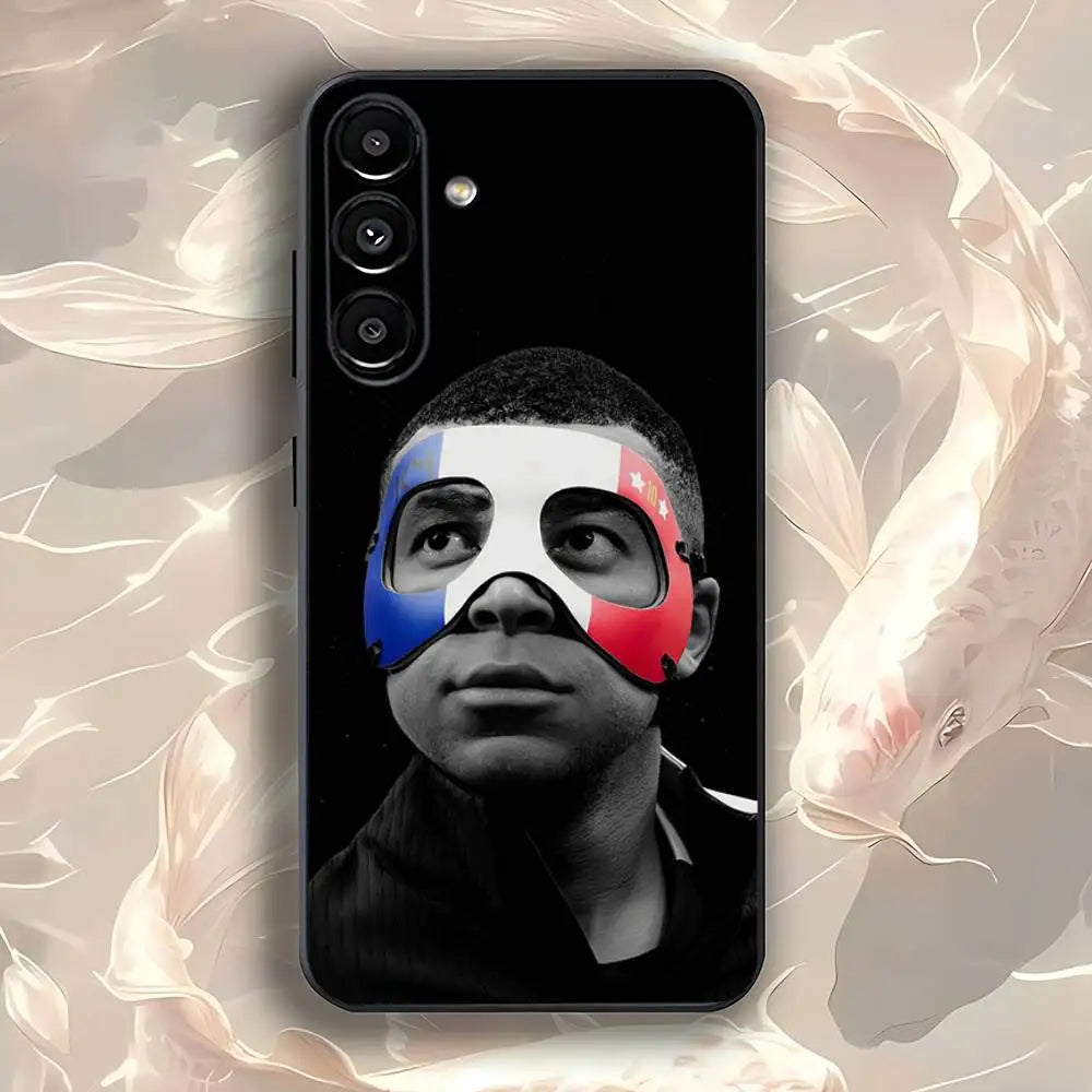 Football Star M-MbappeS-S For Samsung Galaxy A73,31,32,72,41,53,52,71,22,5G,Note,J7,8,9 Soft Black Phone Case