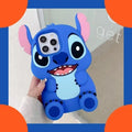 Disney Cute 3D Cartoon Big Ears Stitch Silicone Phone Case Suitable for iPhone 16 15 14 13 12 11 Pro Max Plus XR XSMAX 7 8 Plus