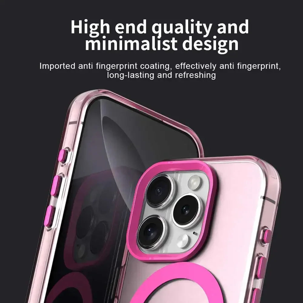 Matte Candy Magnetic Wireless Charging Transparent Case for iPhone 16 14 13 12 11 15 Pro Max Plus For Magsafe Shockproof Cover