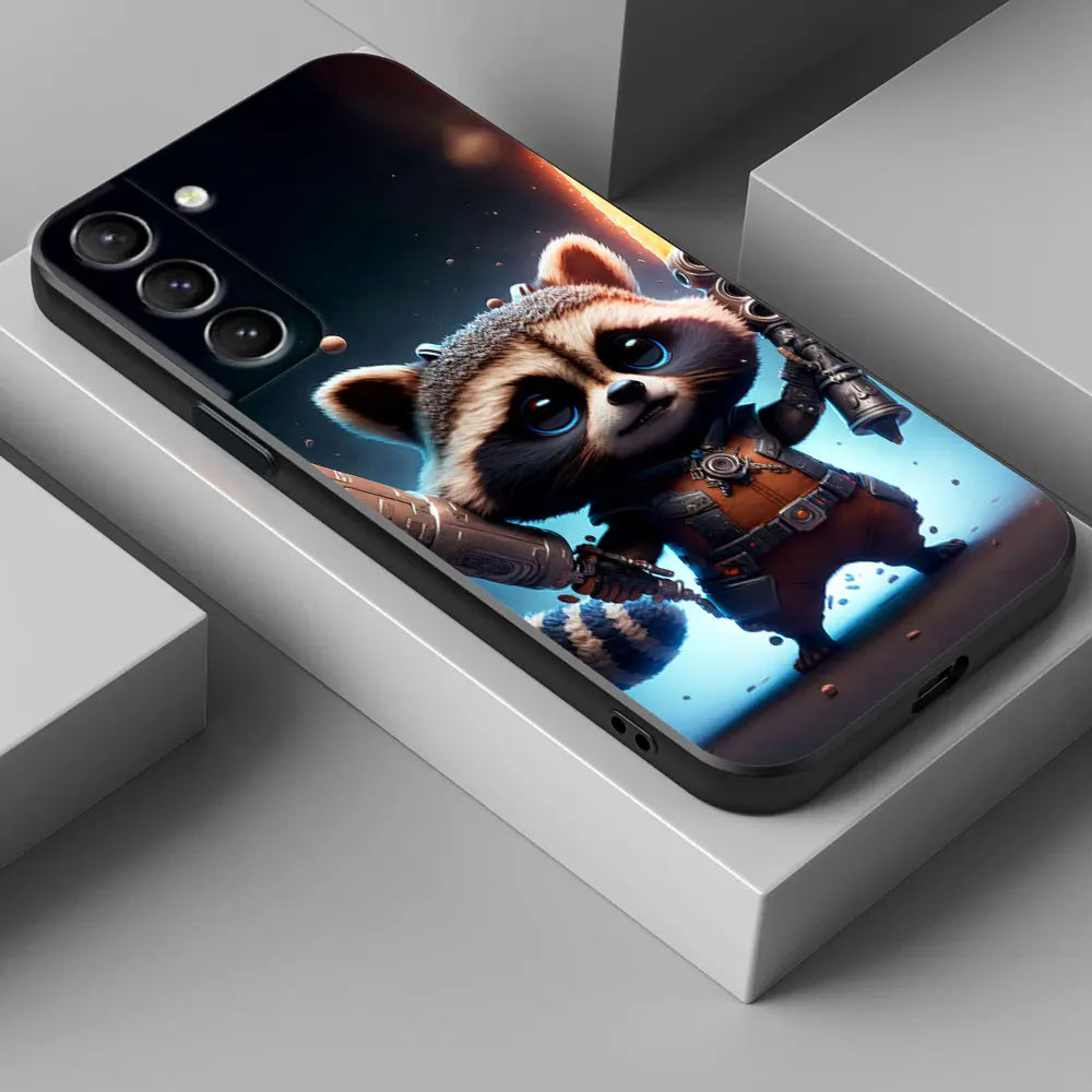 Cute Marvel Baby Groot Rocket Phone Case for Samsung Galaxy S26 S25 Ultra S24 S23 Ultra S22 Plus S21 S20 S21 FE S26 Ultra Funda
