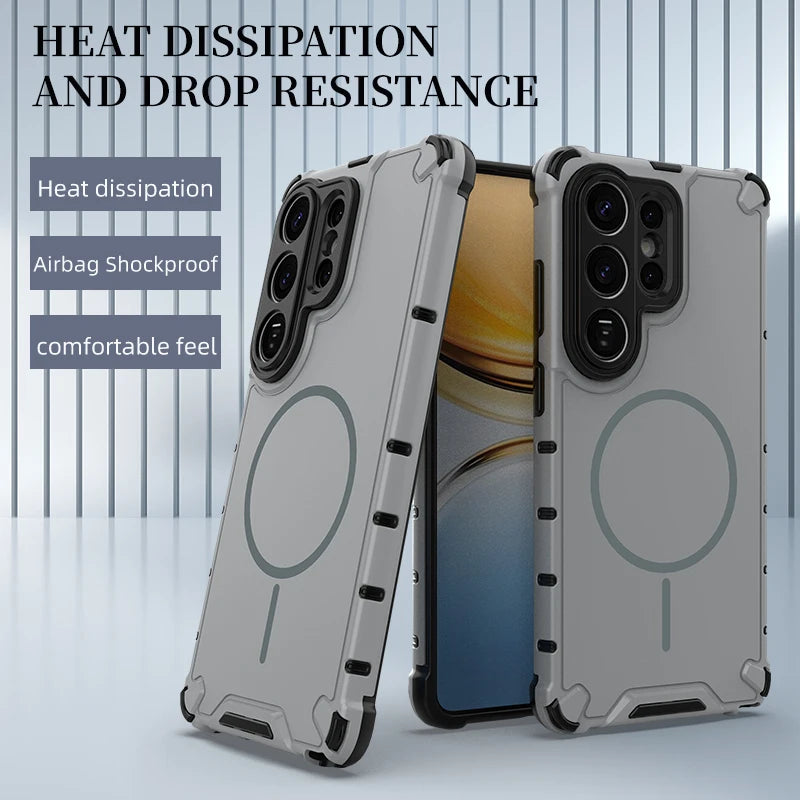 Anti-slip Bumper Armor Magnetic Phone Case For Samsung S24 S25 S26 Plus S23 Ultra A56 A55 A54 A35 A34 A25 A15 For Magsafe Cover