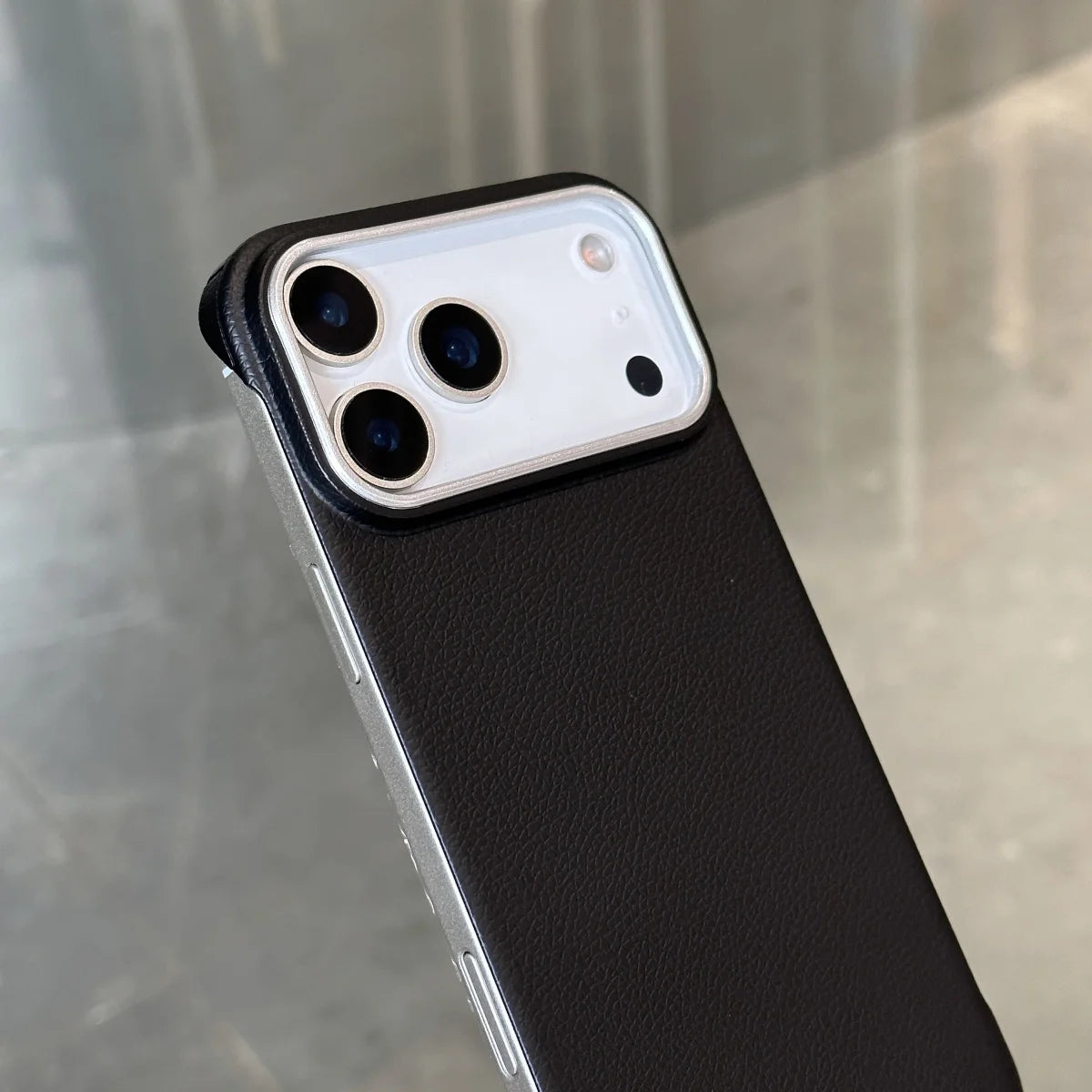Luxury Ultra Thin Frameless Leather Texture Phone Cases For iPhone 17 Air 16 15 14 Pro Max Business Solid Color Shockproof Cover