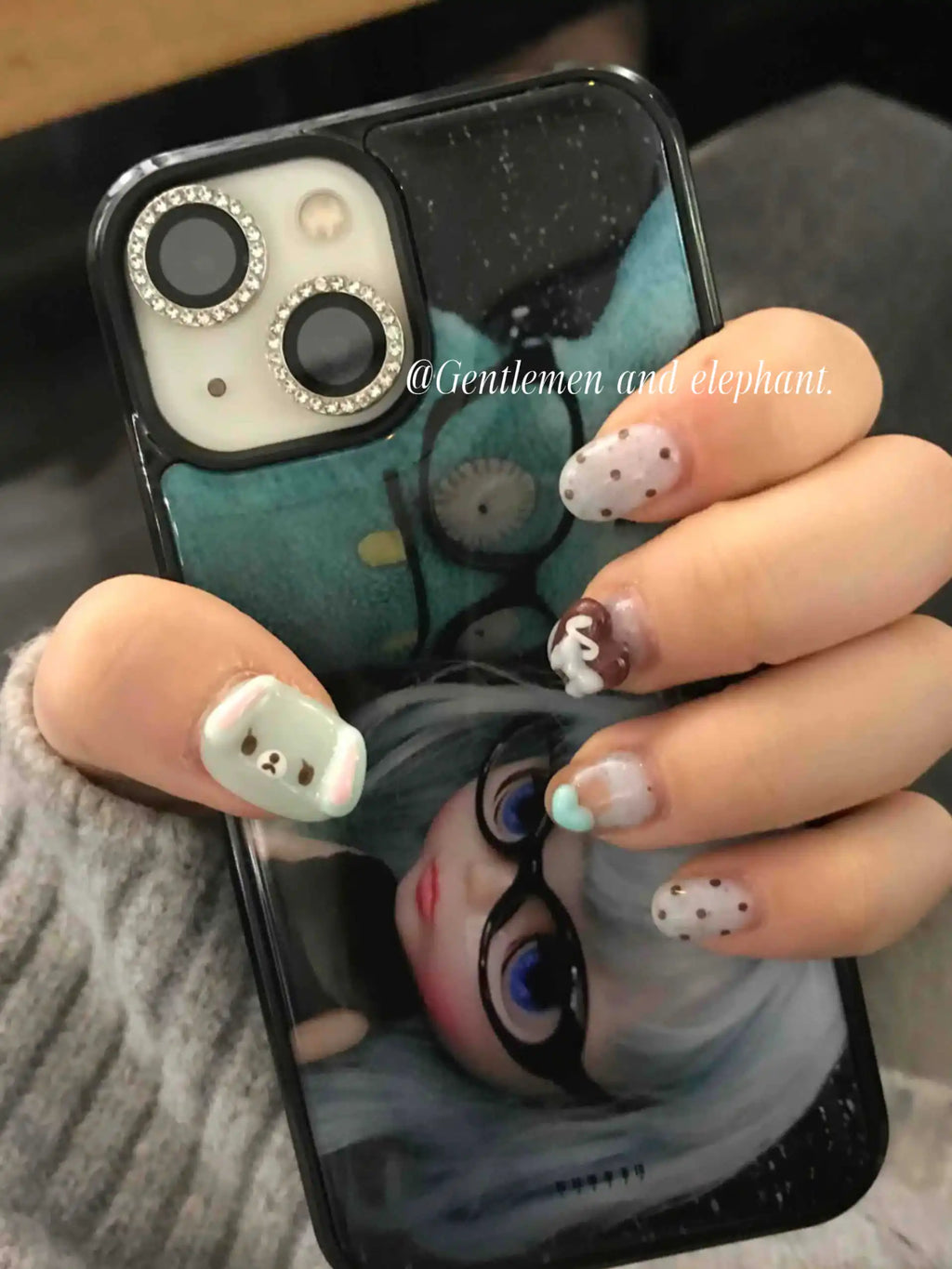Japanese Korean Ins Style Blythe Dark Girl Phone Case For IPhone 17 16 15 14 13 12 11 Pro Max Air Plus Resin Casting Y2K Cover