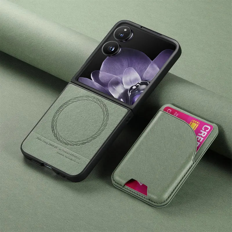For Samsung Galaxy Z Flip 7 5G 2025 Luxury Case Magnet Card Holder Detachable 2IN1 Leather Folding Funda Phone Z Flip 3 4 5 6 7