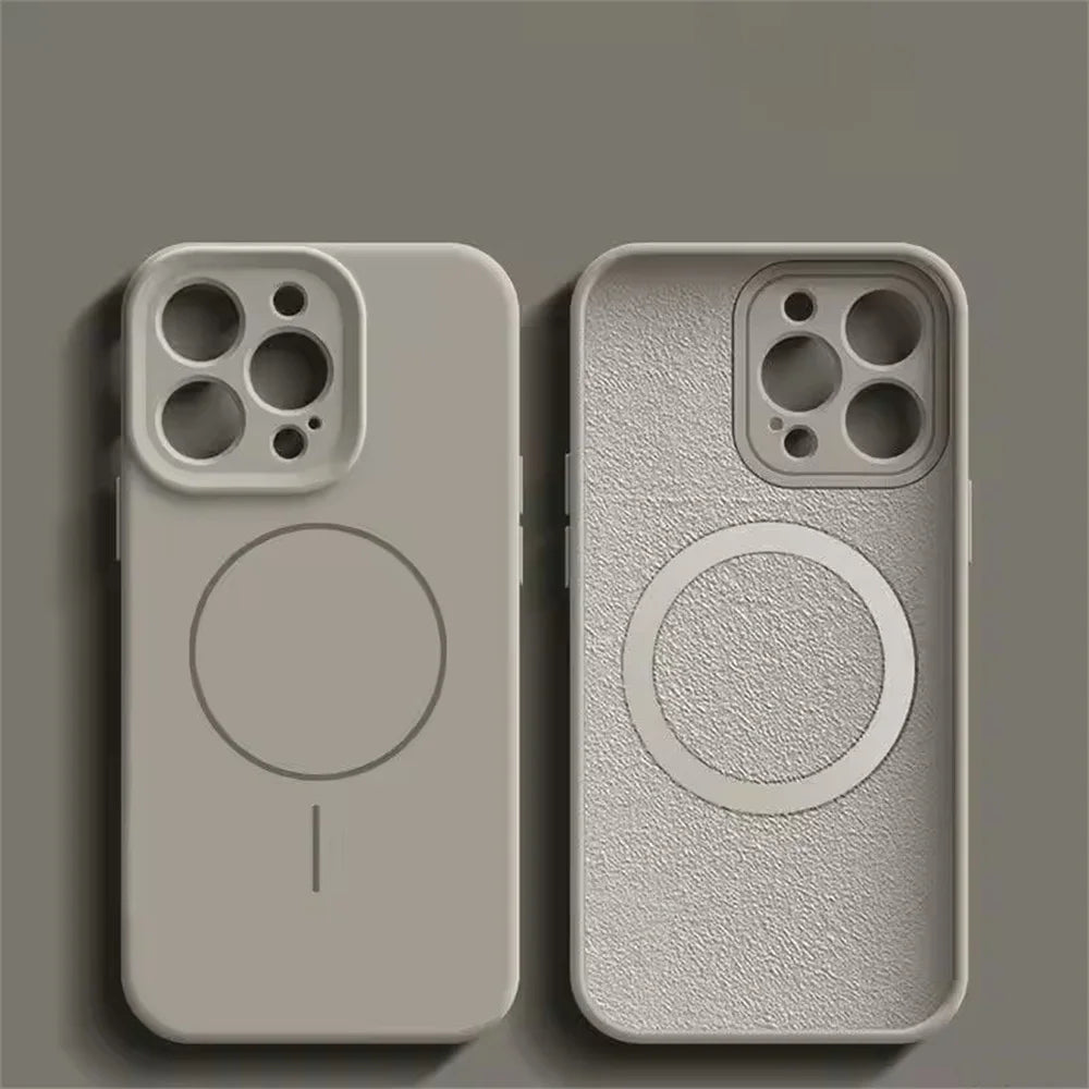 Original Liquid Silicone For Magsafe Cover For iPhone 16 16E 15 14 13 12 11 Pro Max Plus Magnetic Fluorescent Matte Phone Case