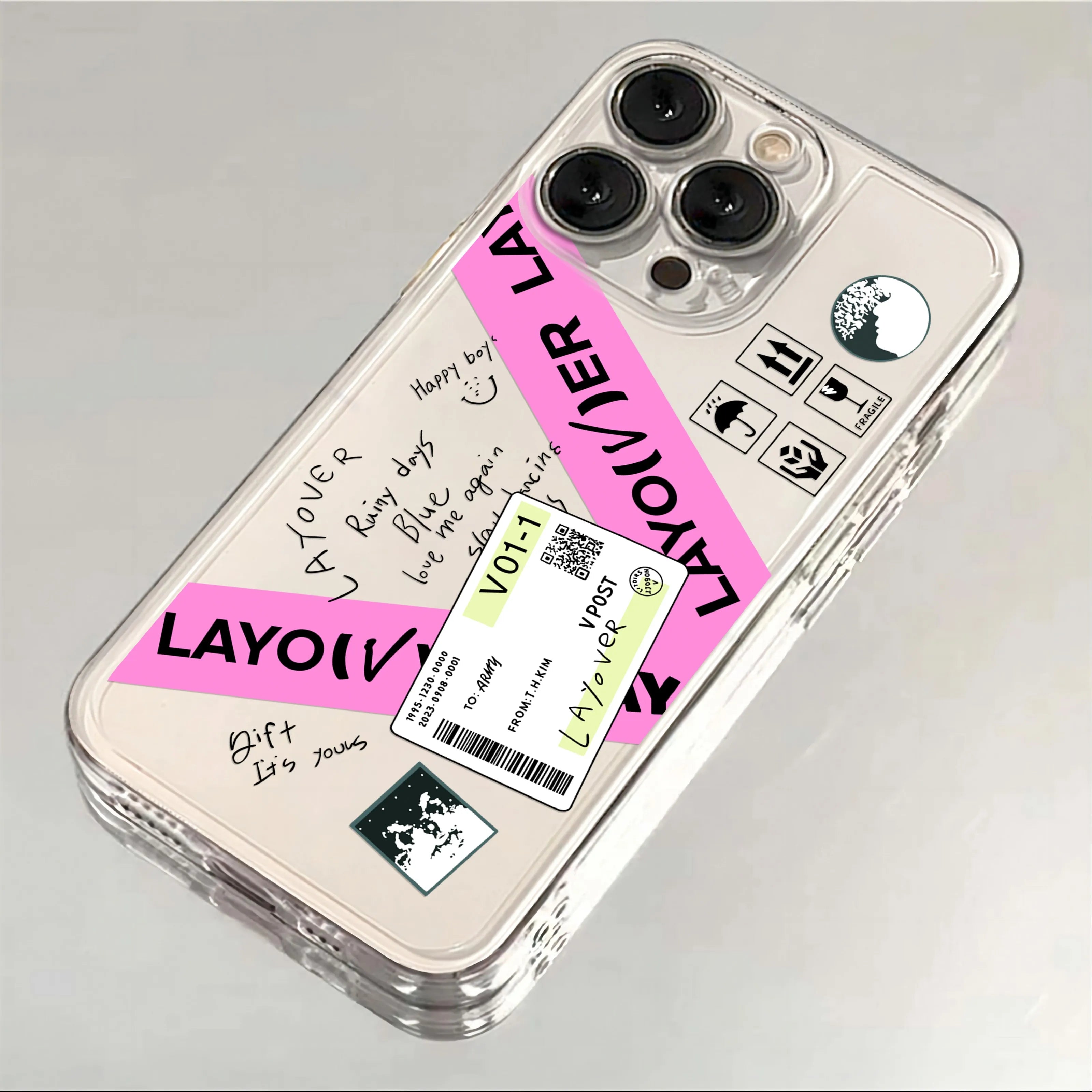 V LAYOVER TaeHyung Clear Case For Samsung A73 A72 A71 A55 A52 A51 A50 A35 A33 A32 A31 A30 A24 A23 A22 A13 A12 A05 5G Cover