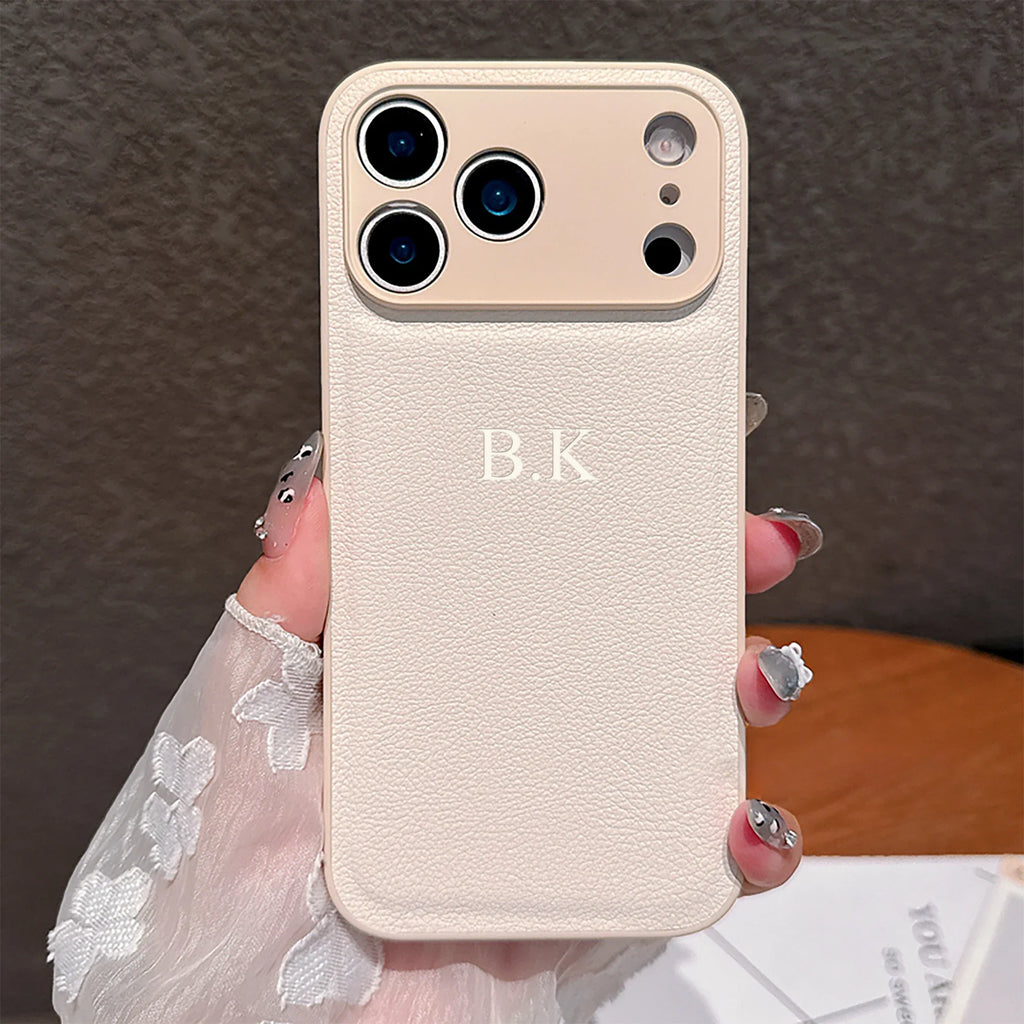 Personalized Phone Case For iPhone 17 16 15 14 13 12 11 Pro Max Plus 17Air Luxury PU Leather Customized Initials Name Gift Cover