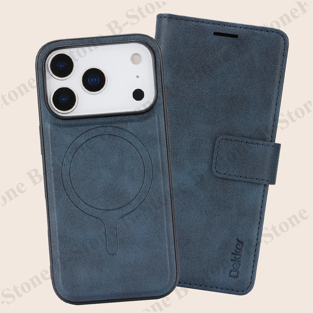 2 In 1 Leather Flip Case for Iphone 17 Promax 16 Pro Max 15 Plus 14 13 12 17E 16E Pm Magnetic Cash Card Holder Wallet Phone Case