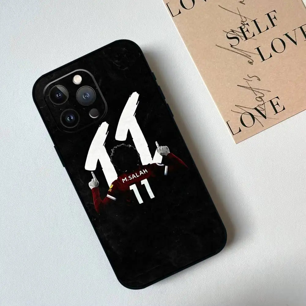 M-Mohamed Salah 11 Liverpool Football  Phone Case For iPhone 17, 16,15,14,13,12,11 Plus,Pro Max, Others Soft Black Cover