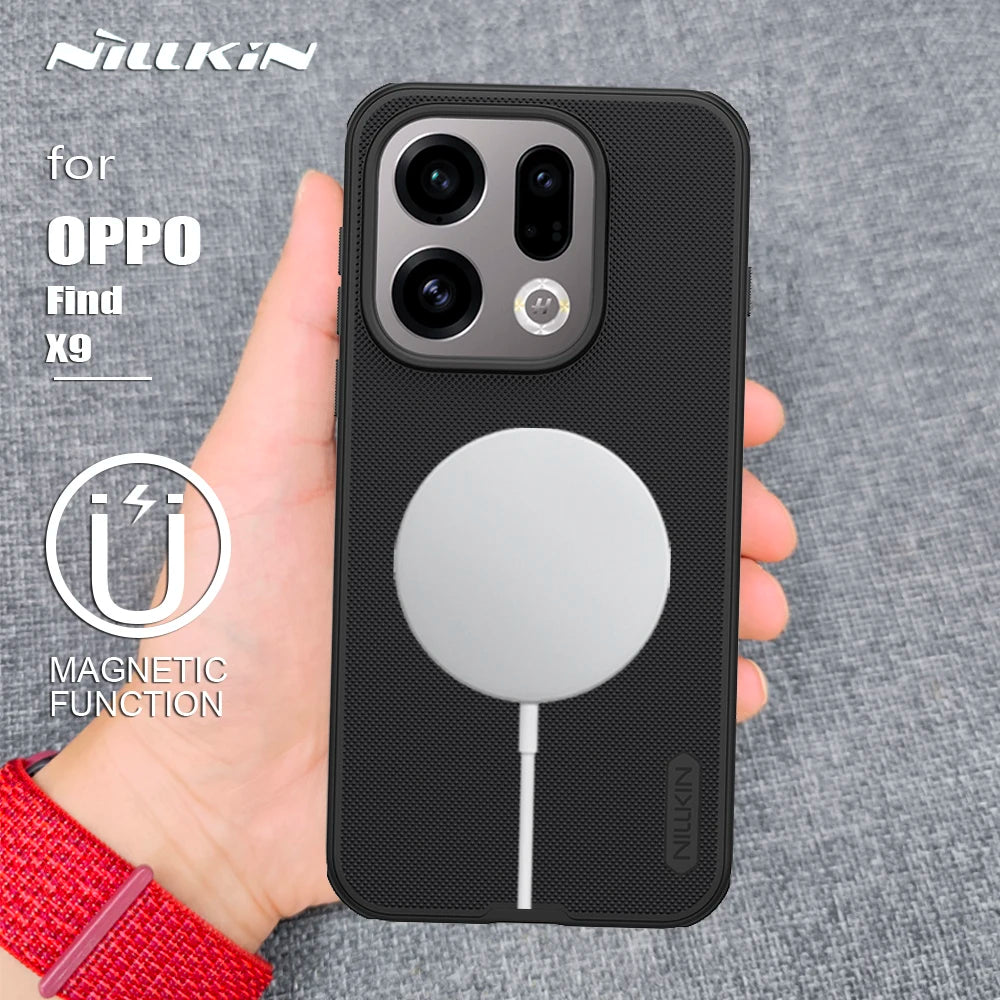 For OPPO Find X9 5G Magsafe Case Nillkin Magnetic Frosted Shield 360 PC TPU frame Matte full Back Cover