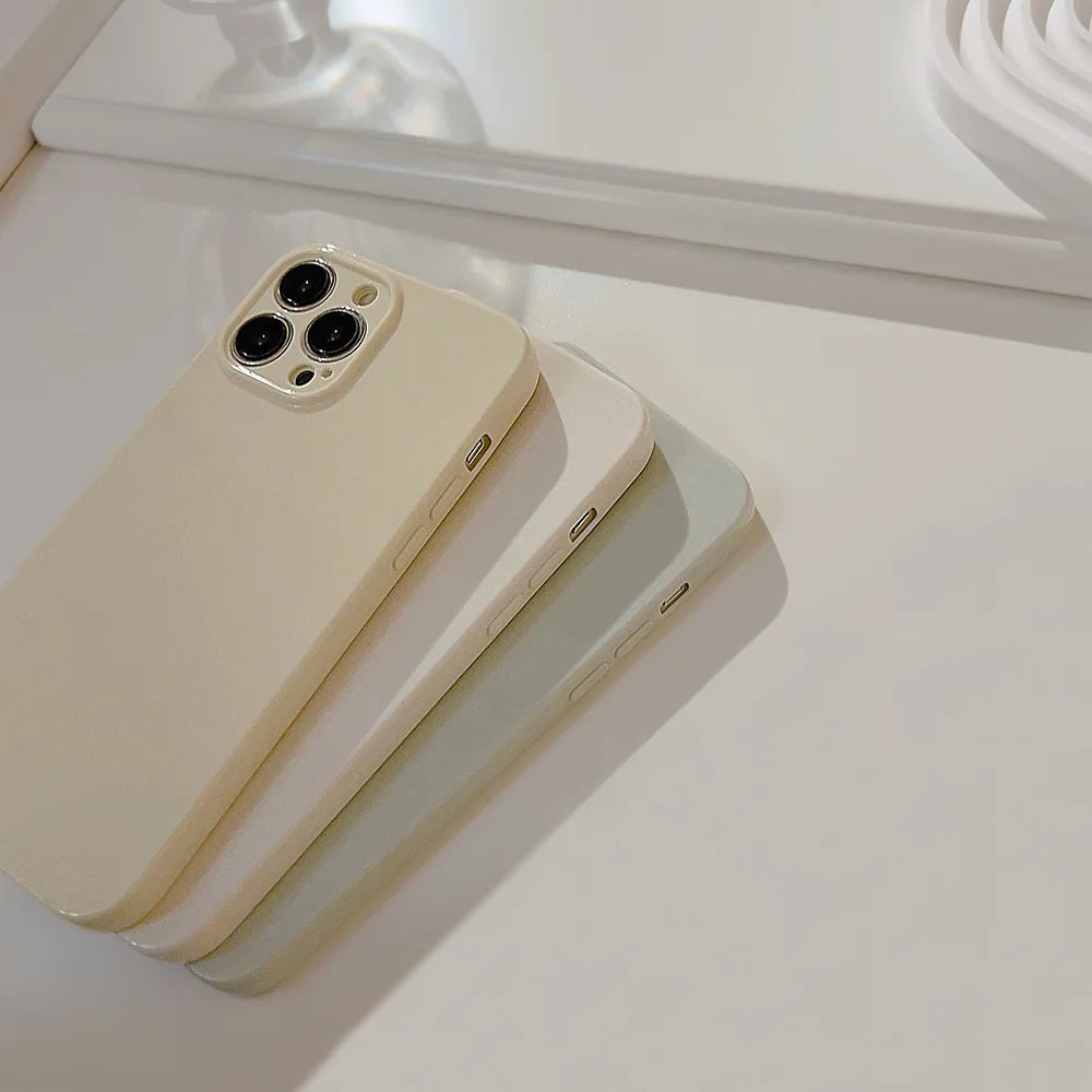 Soft Candy Color Shockproof Phone Case For iPhone 17 16 15 14 13 12 11 Pro Max Plus Plain Silicone Bumper Full Cover