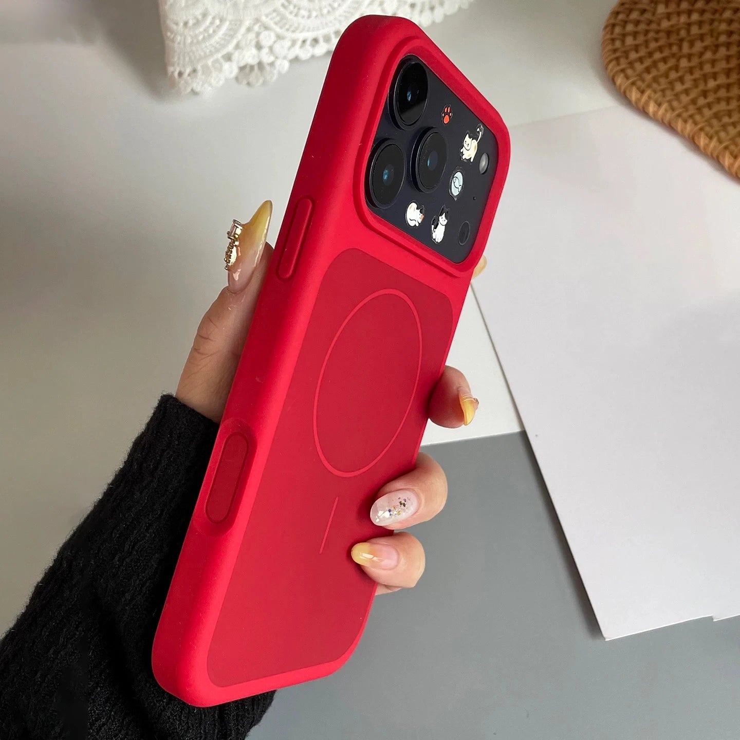 Original New Year Red Liquid Silicone Magnetic Phone Case For iPhone Air 17 16 15 14 13 Pro Max Plus For Magsafe Matte Cover
