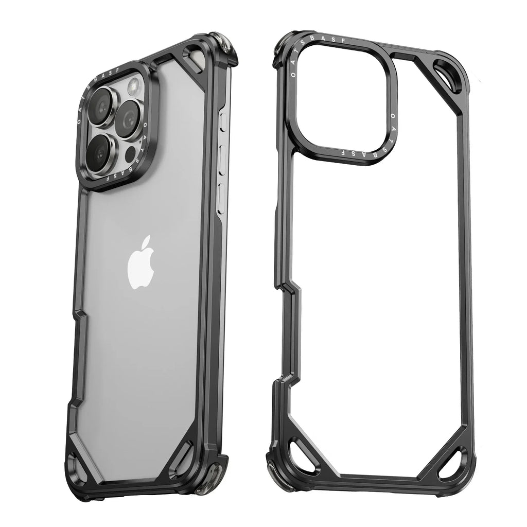Eary for iPhone 17 16 15 Pro Max Air Phone Case Metal Frameless Shockproof Protective Bumper Minimalist Slim Ultra-thin 17 Cover