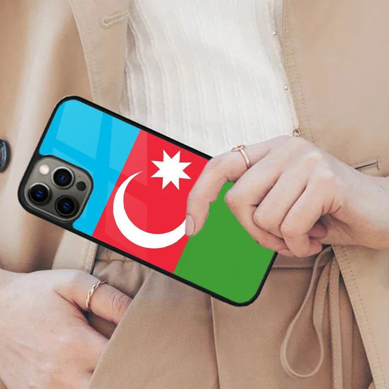 Azerbaijan Flag Magnetic Phone Case For APPLE iPhone 17 Air 16 14 13 12 Pro Max 15 Plus Wireless Charge With MagSafe Cover