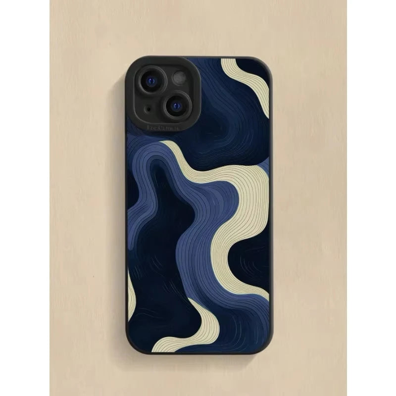 Abstract Painted Pattern Phone Case For iPhone 17 16 Pro Max 15 14 Plus 11 12 Mini 13 Pro Max X XR XS Max 17 Air Soft Cover