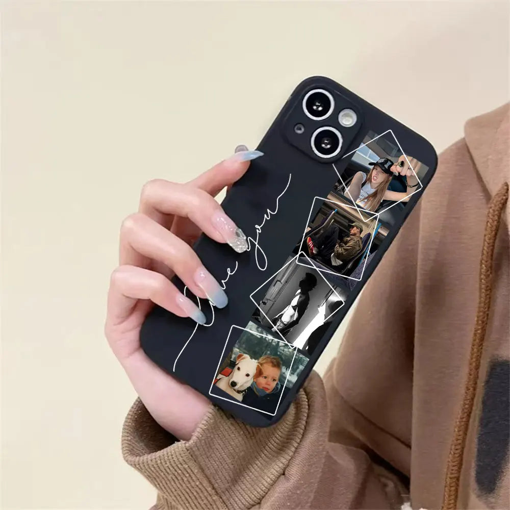 For iPhone 17 16 15 14 13 12 11 Pro Xs Max Air 16e 17e 7 8 Plus Mini XR Personalized Custom Photo DIY Matte Silicone Phone Case