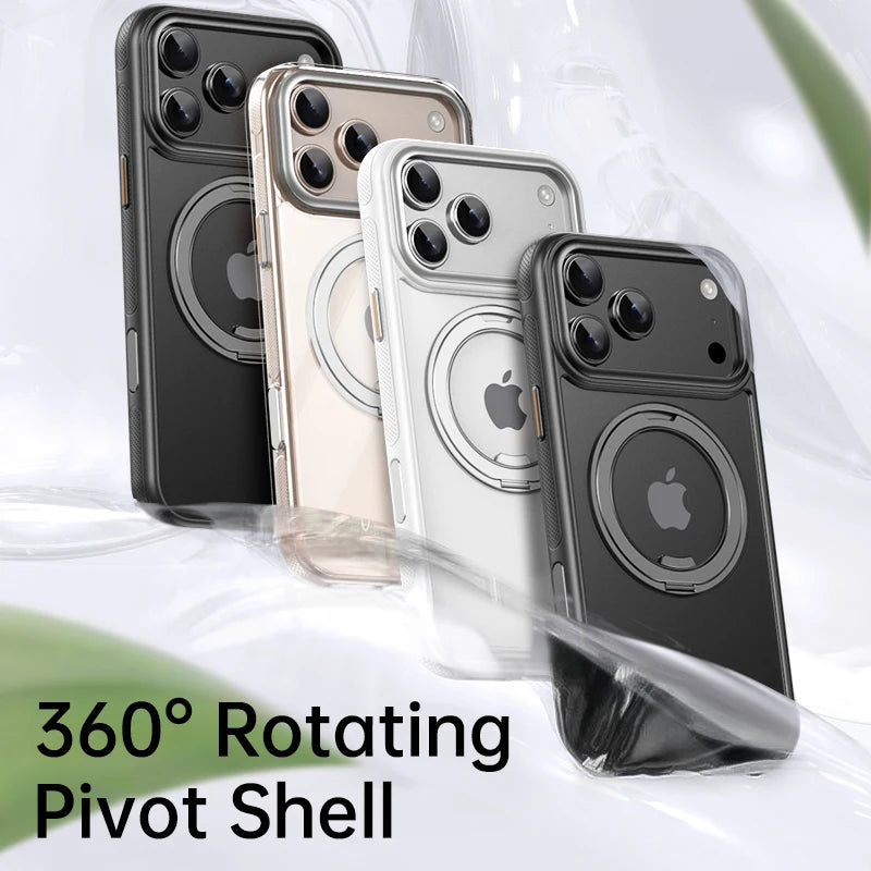 360° Mechanical Torque-Sound Rotating Stand Holder Magnetic Magsafe Phone Case For iPhone 16 15 14 13 17 Pro Max Plus 17Air 16E