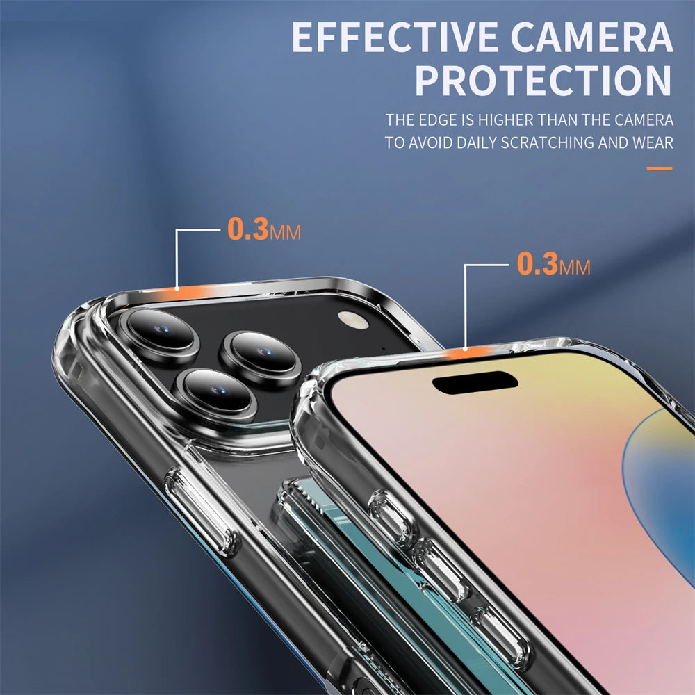 Luxury Transparent Wallet Card Slots Holder Phone Case For iPhone 17 16 15 14 Pro Max 13 12 11 XR X Plus HD Acrylic Clear Cover