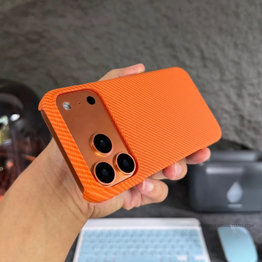 Borderless Ultra Thin Carbon Fiber Magnetic Case for iPhone 17 Air Pro Max 17Pro 17Promax For Magsafe Slim PC Frameless Funda
