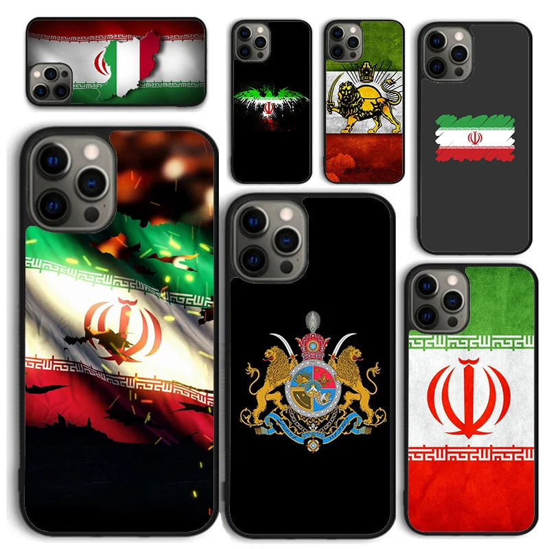 Iran Flag Phone Case for iPhone 17 Air 16 16e 15 Plus for Apple 13 11 12 14 Pro Max Cover  coque fundas Shell