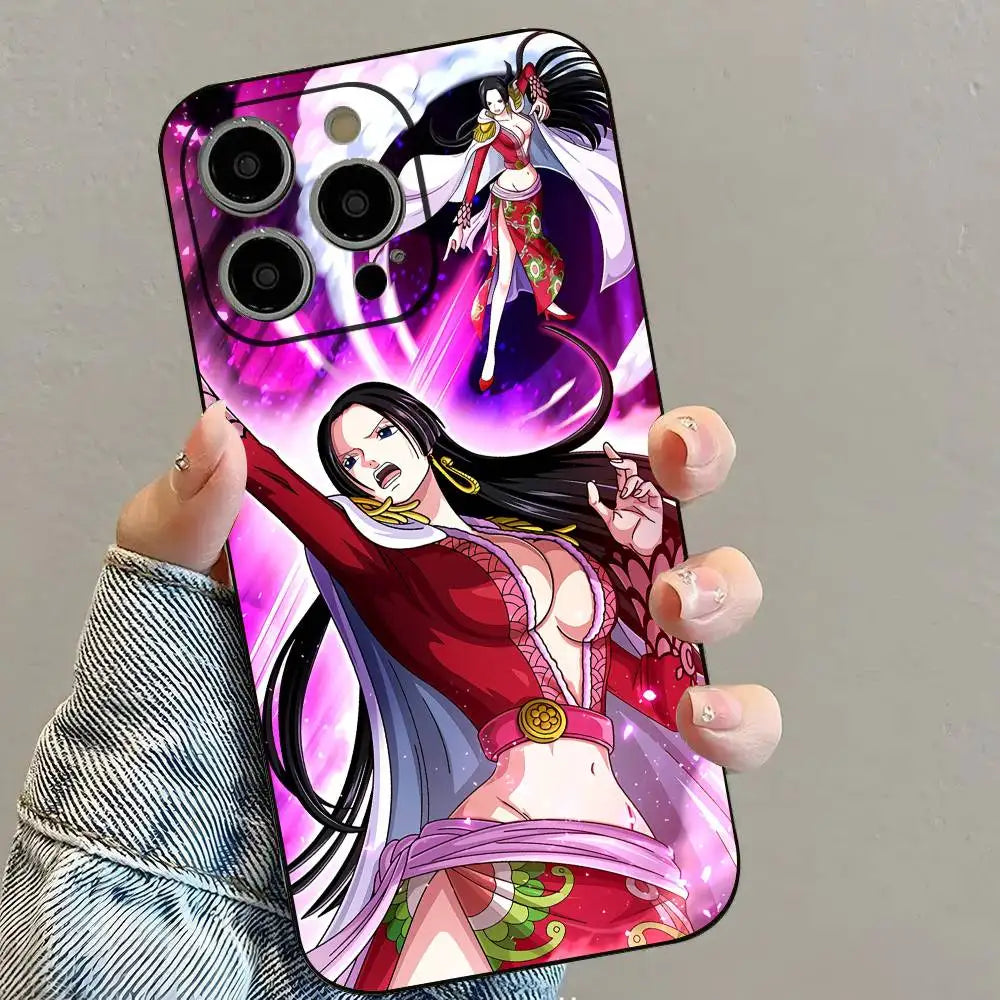 Anime One Piece Boa Hancock Phone Case Magnetic Silicone Soft Case For IPhone 17 16 15 14 13 12 11 Plus Pro Max Air