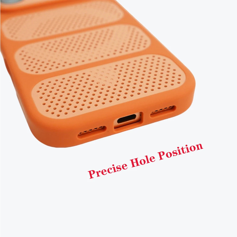 For Magsafe Breathable Heat Dissipation Magnetic Phone Case For iPhone 12 13 17 Pro Max 14 15 16 Plus Lens Film Protect Cover