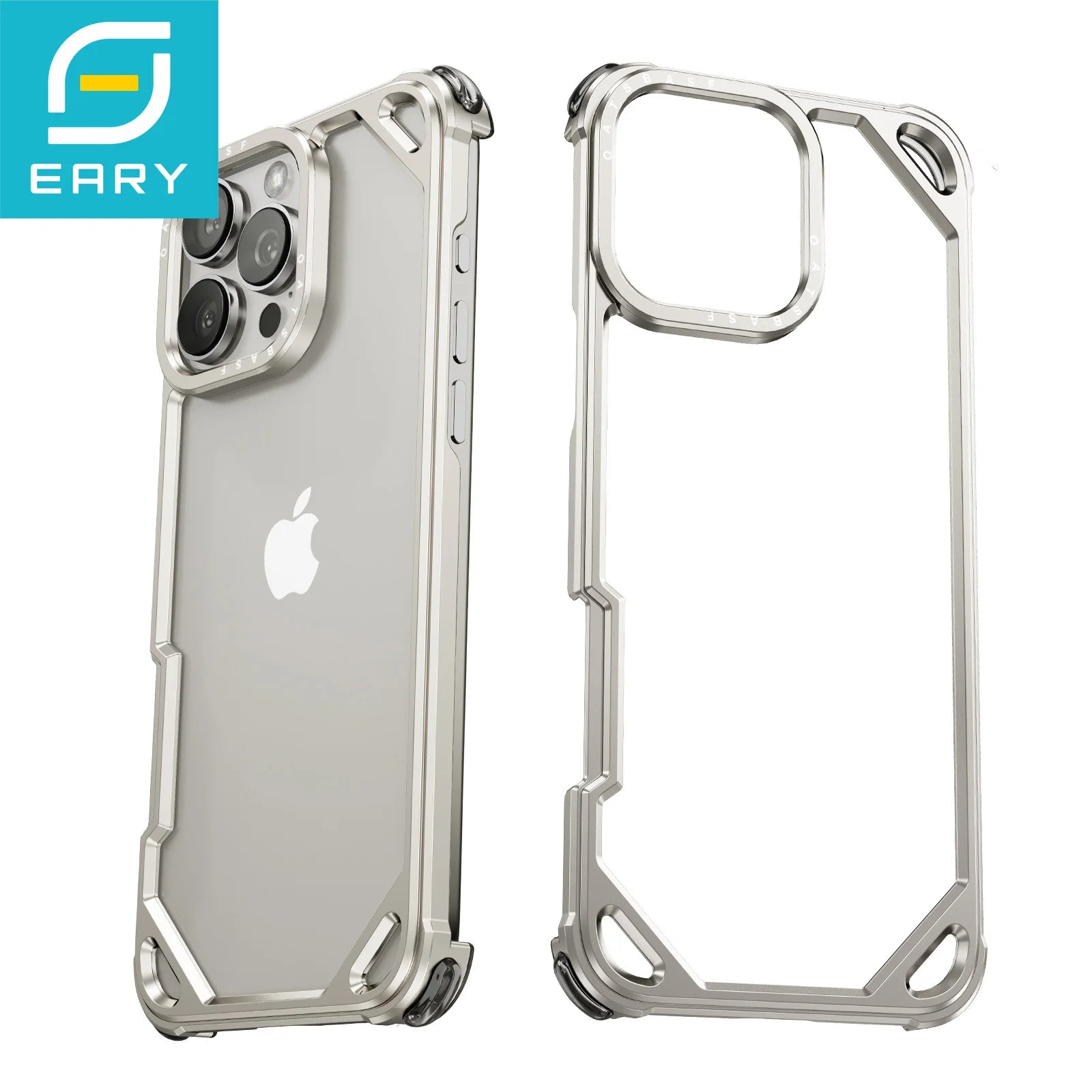 Eary for iPhone 17 16 15 Pro Max Air Phone Case Metal Frameless Shockproof Protective Bumper Minimalist Slim Ultra-thin 17 Cover