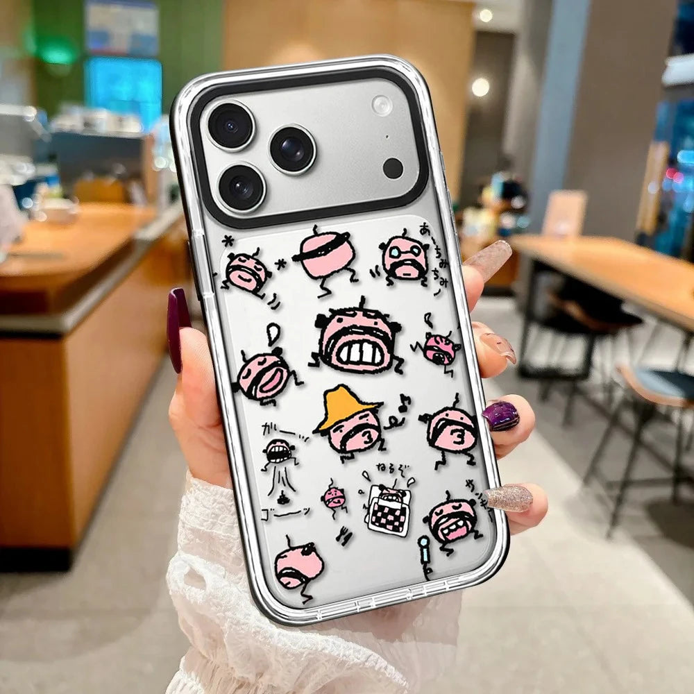 Circular Cartoon Doll White Border Magnetic Phone Case Cover for IPhone 13 14 15 16 17 Pro Max Case for IPhone Air