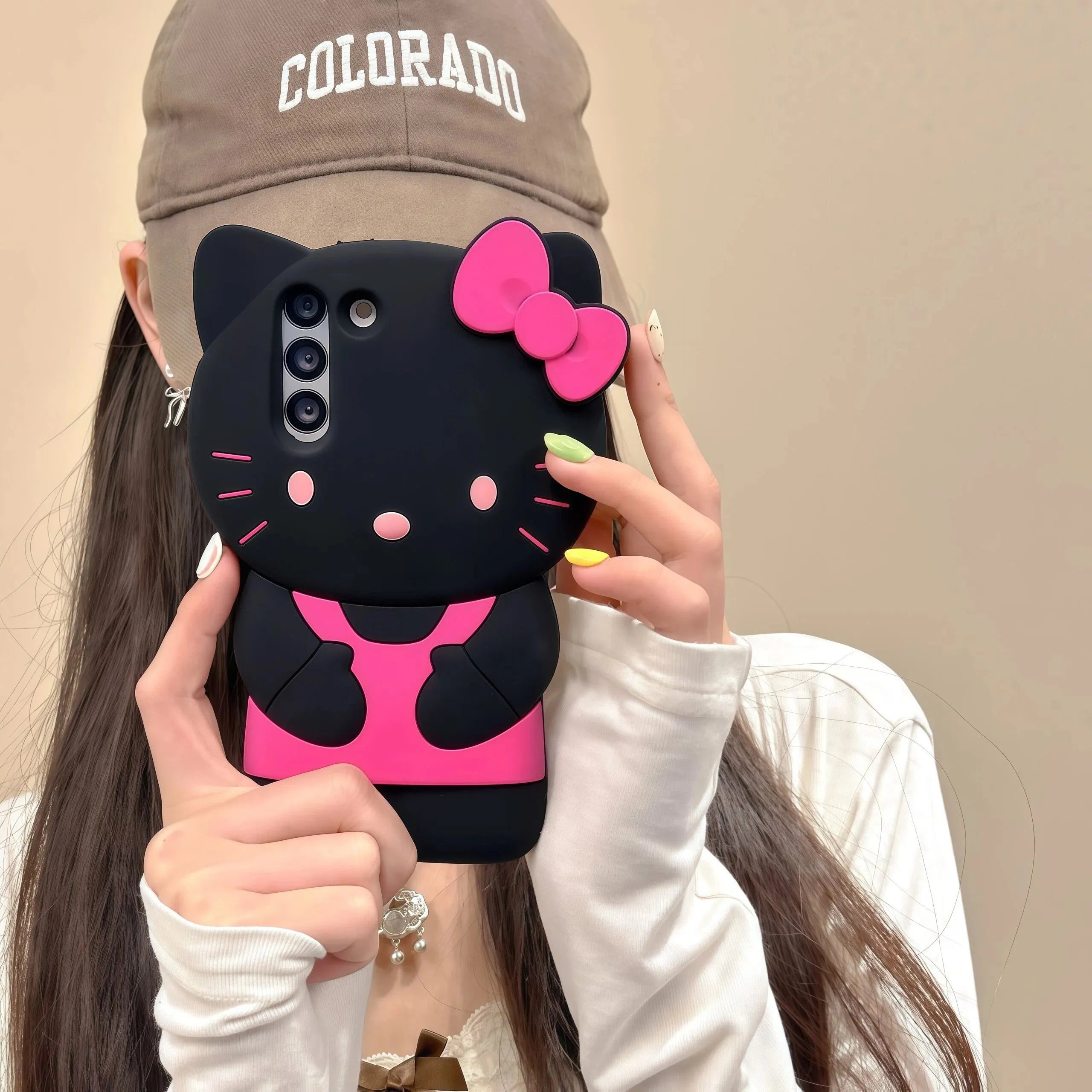 Kawaii Hello Kittty Phone Case For Samsung Galaxy S25 S24 S23 S22 Ultra Plus S20 S21 S23 FE A54 A55 A36 A16 A15 Silicone Cover