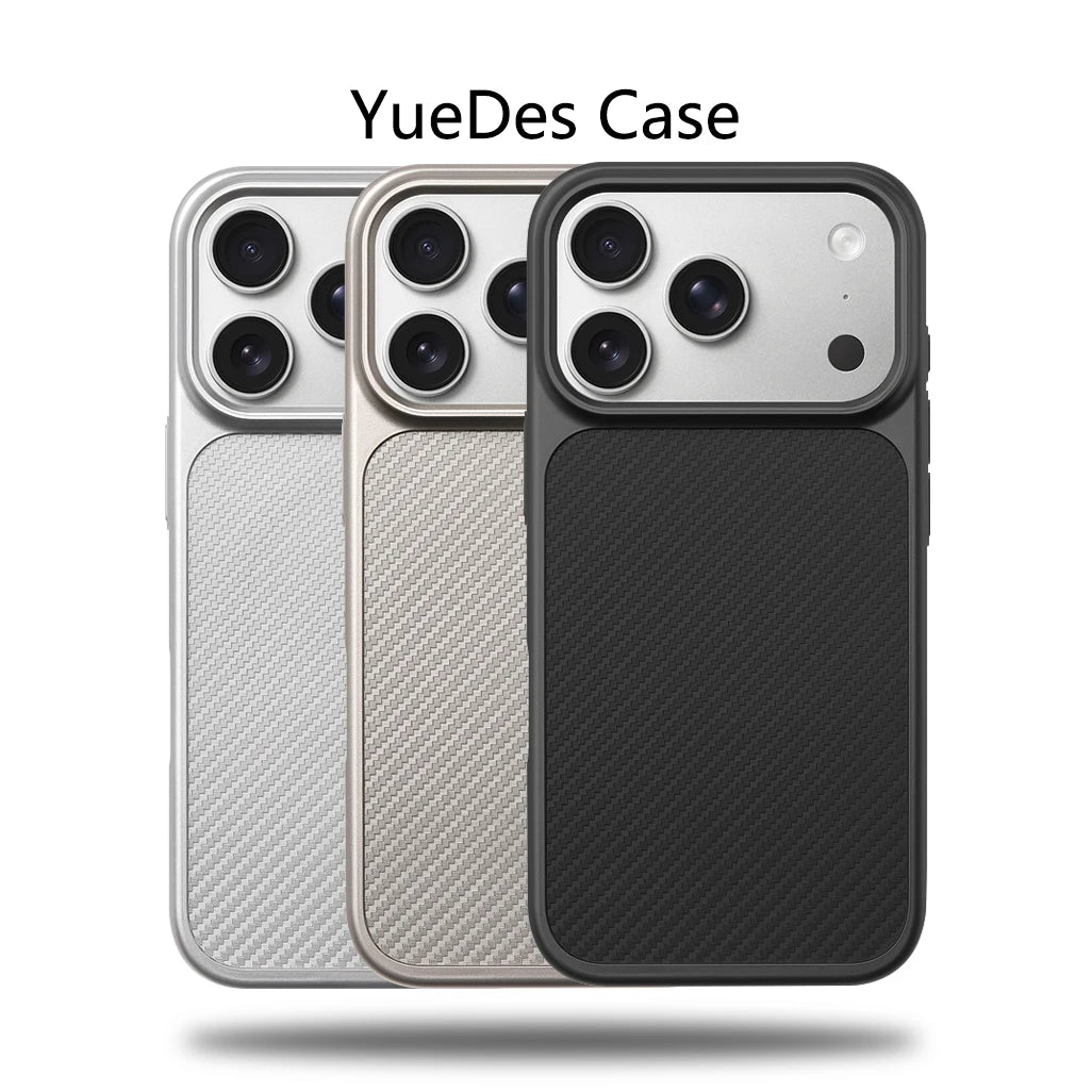 Luxury Business Carbon Fiber Pattern Hard PC Magnetic Case For iPhone 17 16 15 Pro Max For Magsafe Wireless Charging Cover Shell