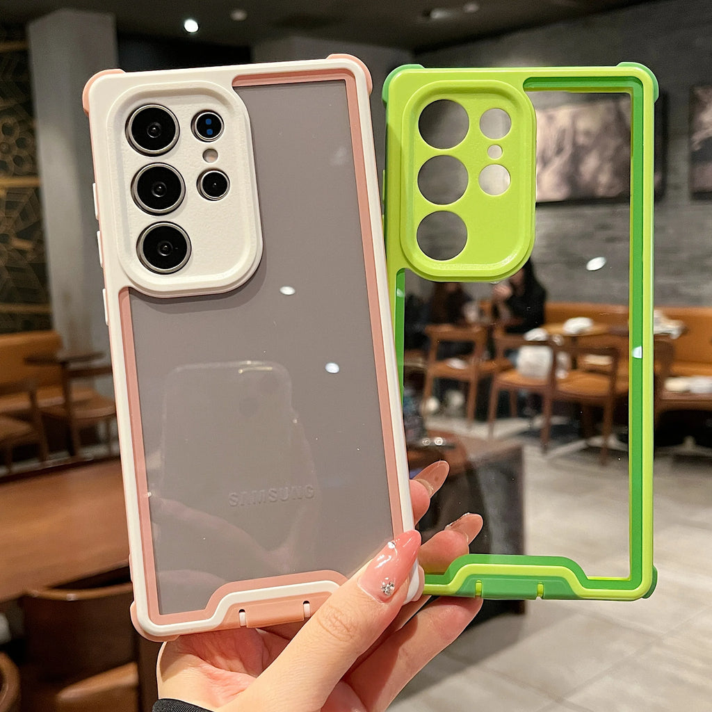 Airbag Shockproof Hybrid Protection Armor Case For Samsung Galaxy S26 S25 S24 S23 Ultra Plus Bumper Transparent Hard Cover Funda