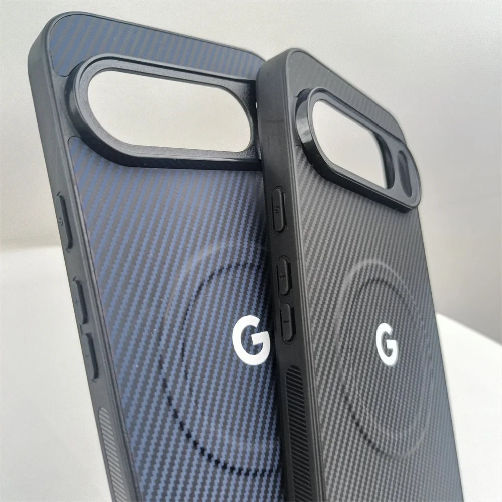 Luxury Magnetic Carbon Fiber Phone Case For Google Pixel 10 10A 10ProXL 10Pro Wireless Charge Matte Protector Bumper Cover Funda