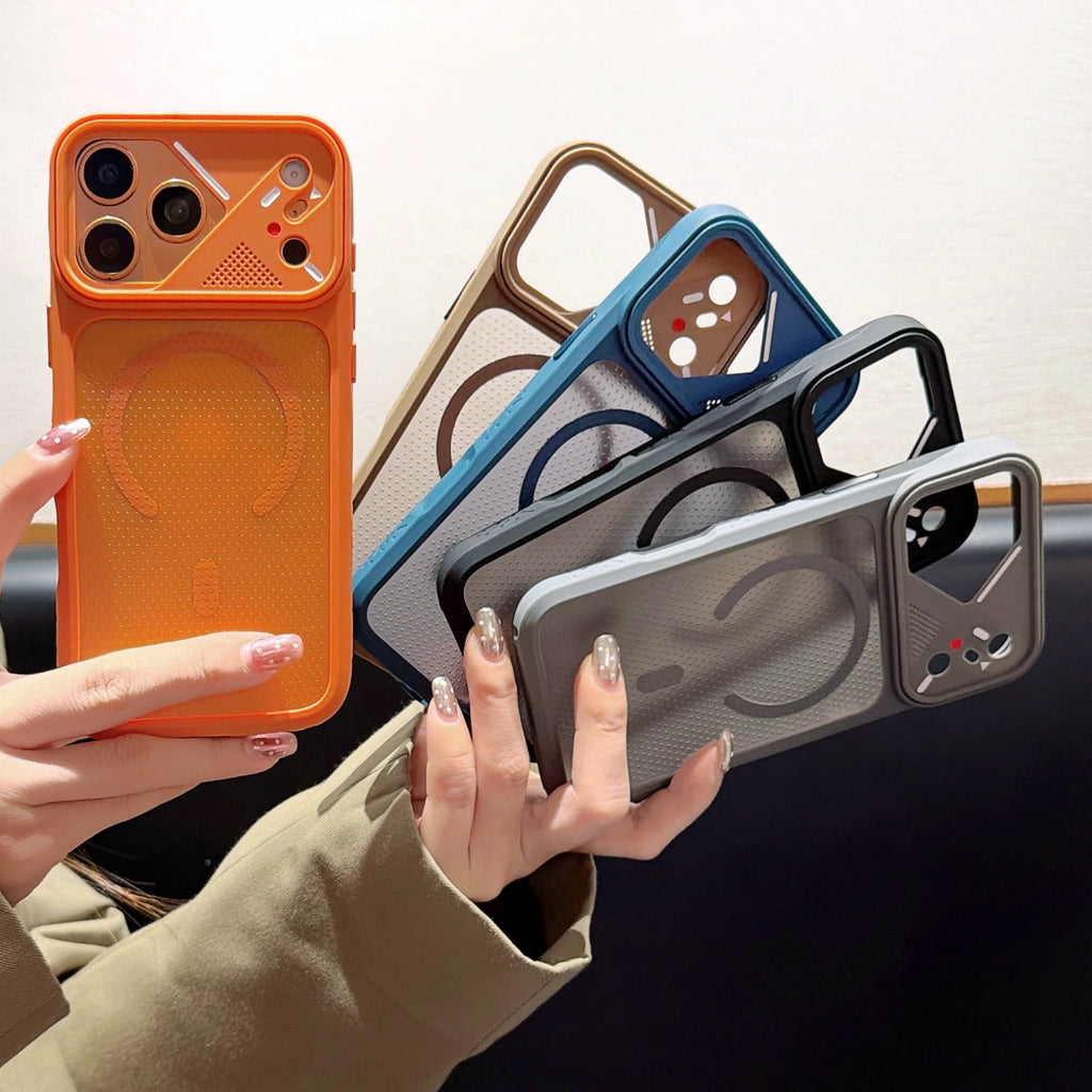 Luxury Shockproof Hybrid Bumper Clear Case for iPhone 17 16 14 15 Plus 13 12 11 Pro Max For Magsafe Magnetic Armor Cooling Cover