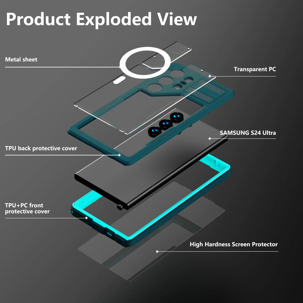 New IP68 Real Military Waterproof Case For Samsung S25 S24Ultra Plus Swim Diving Underwater Outdoor Full Sealed Protective Cover