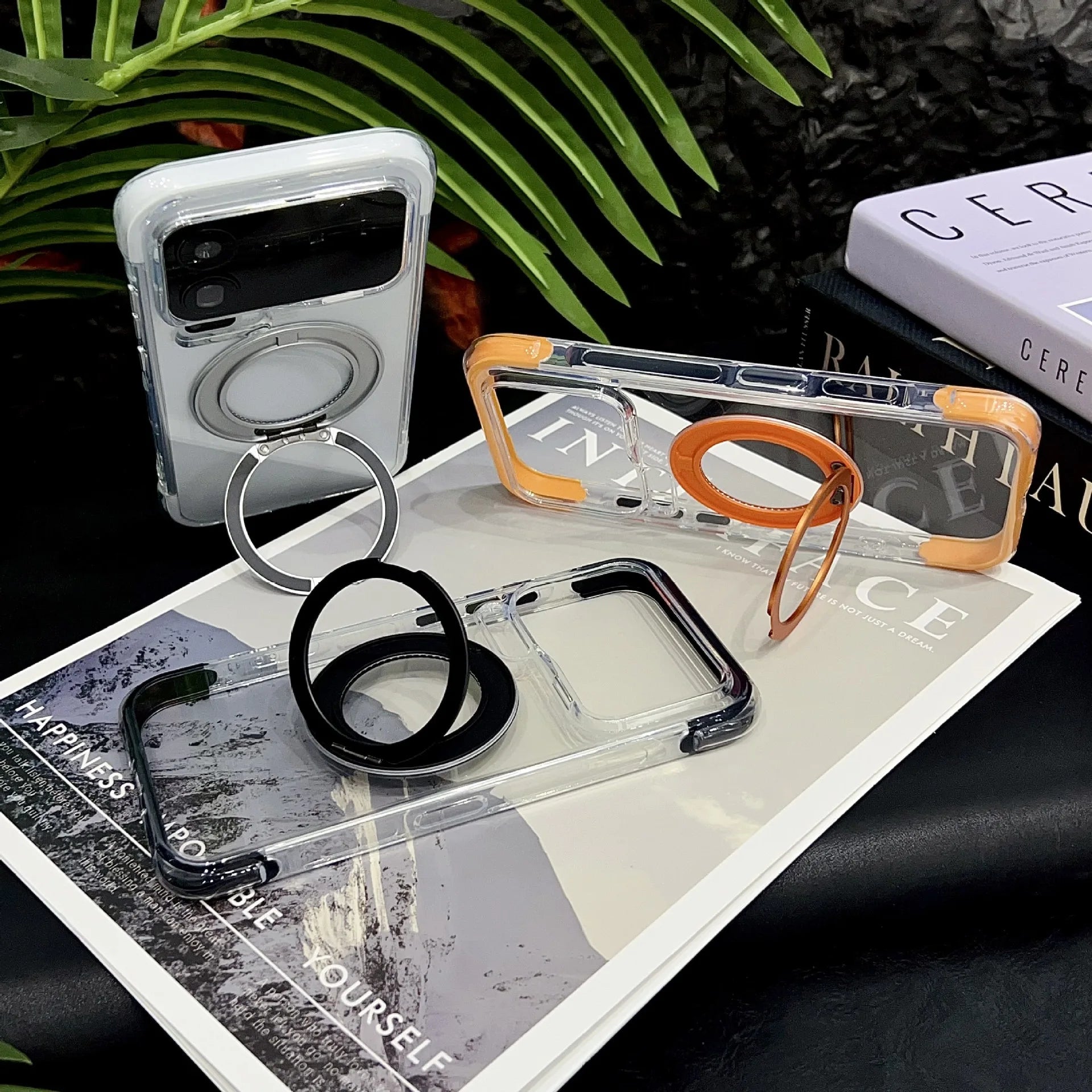360° Rotation Ring Stand Magnetic Clear Case For Xiaomi 17 Pro Max  Anti-drop Shockproof for Magsafe Transparent Protective
