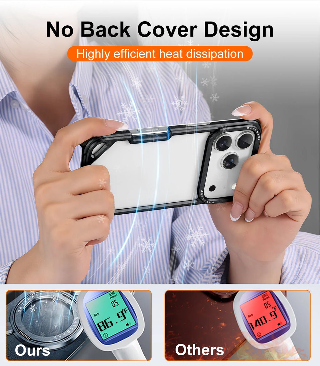 Eary Metal Frameless Phone Case for iPhone 17 Pro Max Air Ultra-thin for Magsafe Shell Shockproof Protector Aluminum Alloy Cover