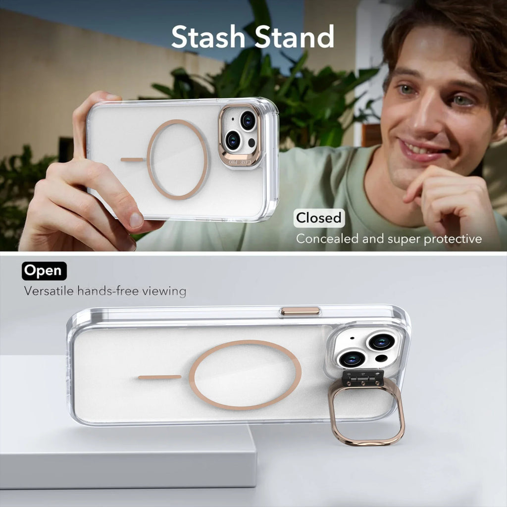 Luxury Transparent MagSafe Phone Case for iPhone 15 16 Pro Max 15 13 14 12 11 Wireless Charging Lens metal bracket Bumper Cover
