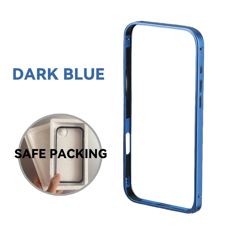 17pro Light Aluminum Metal Bumper Case Orange For iPhone 12 13 14 Plus 15 16 17 Pro Max Ultra Thin Alloy Back Frame Accessories
