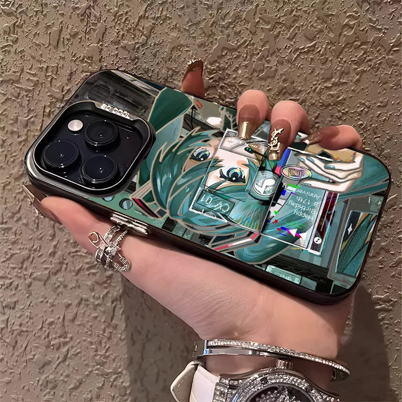 Black Line Hatsune Miku Frosted Case for Xiaomi Mi 15 14 14T 13 13T 12 12T 12X 12S 11 Lite POCO F6 F5 X6 X5 M6 Pro 5G 4G Cover