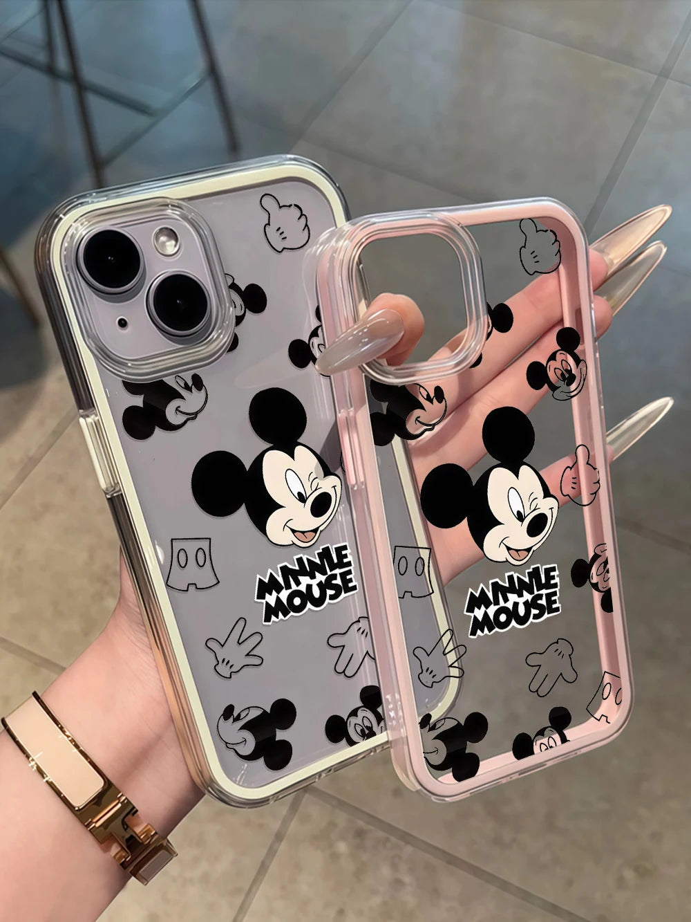 Cute Mickey Minnie Mouse Cartoon Phone Case For iPhone 17 16 15 14 13 12 11 Pro Max 17Air X XR 15 14 Plus 16 17 Protective Cover