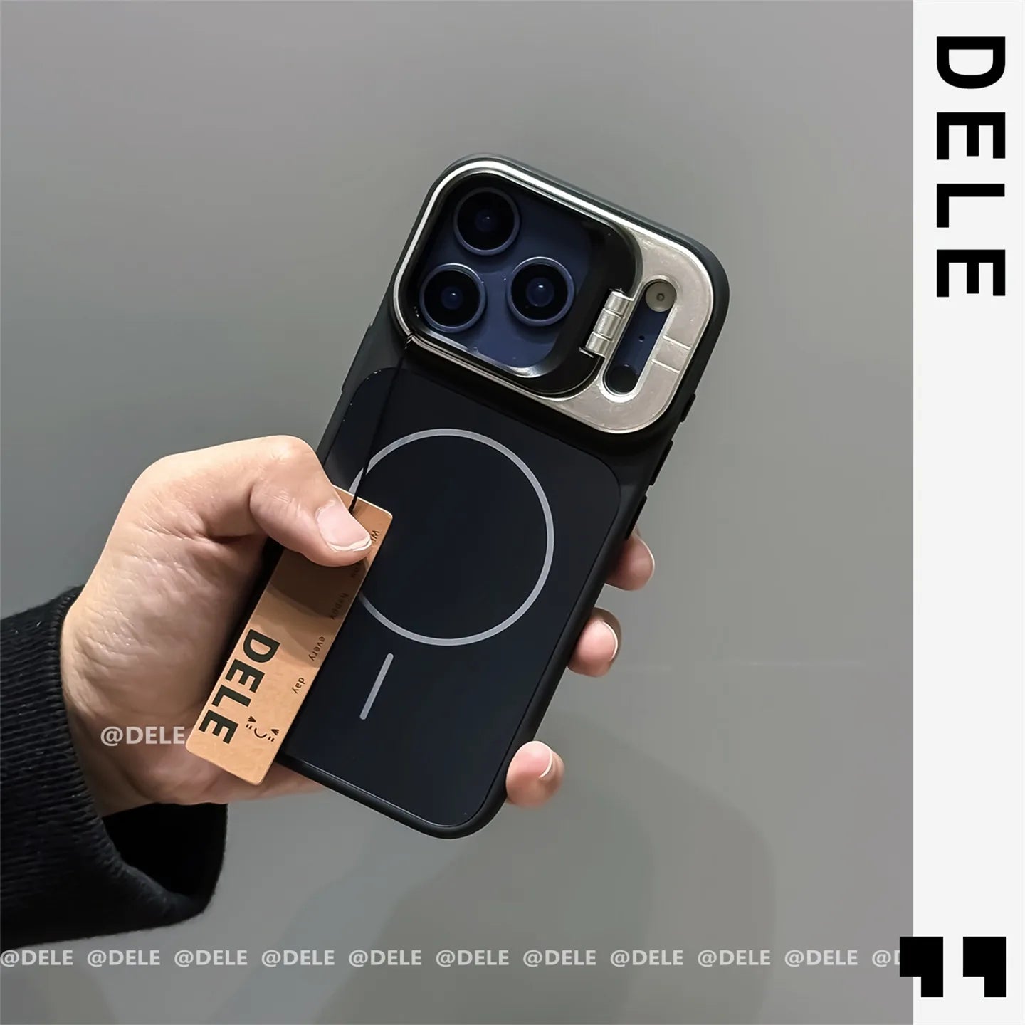 Metal Stand Holder Original Liquid Silicone Case for iPhone 17 Air 16 15 14 Plus 13 12 11 Pro Max Magsafe Soft Shockproof Cover